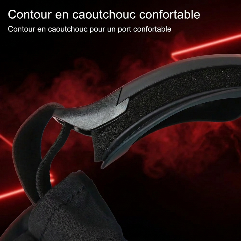 Détail des lunettes avec texte en français