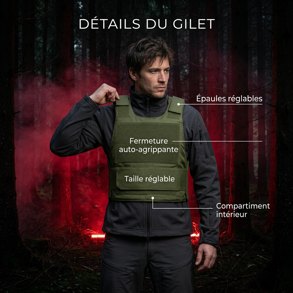 Gilet kaki porté