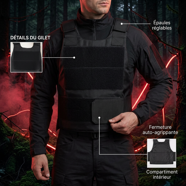 Gilet noir porté