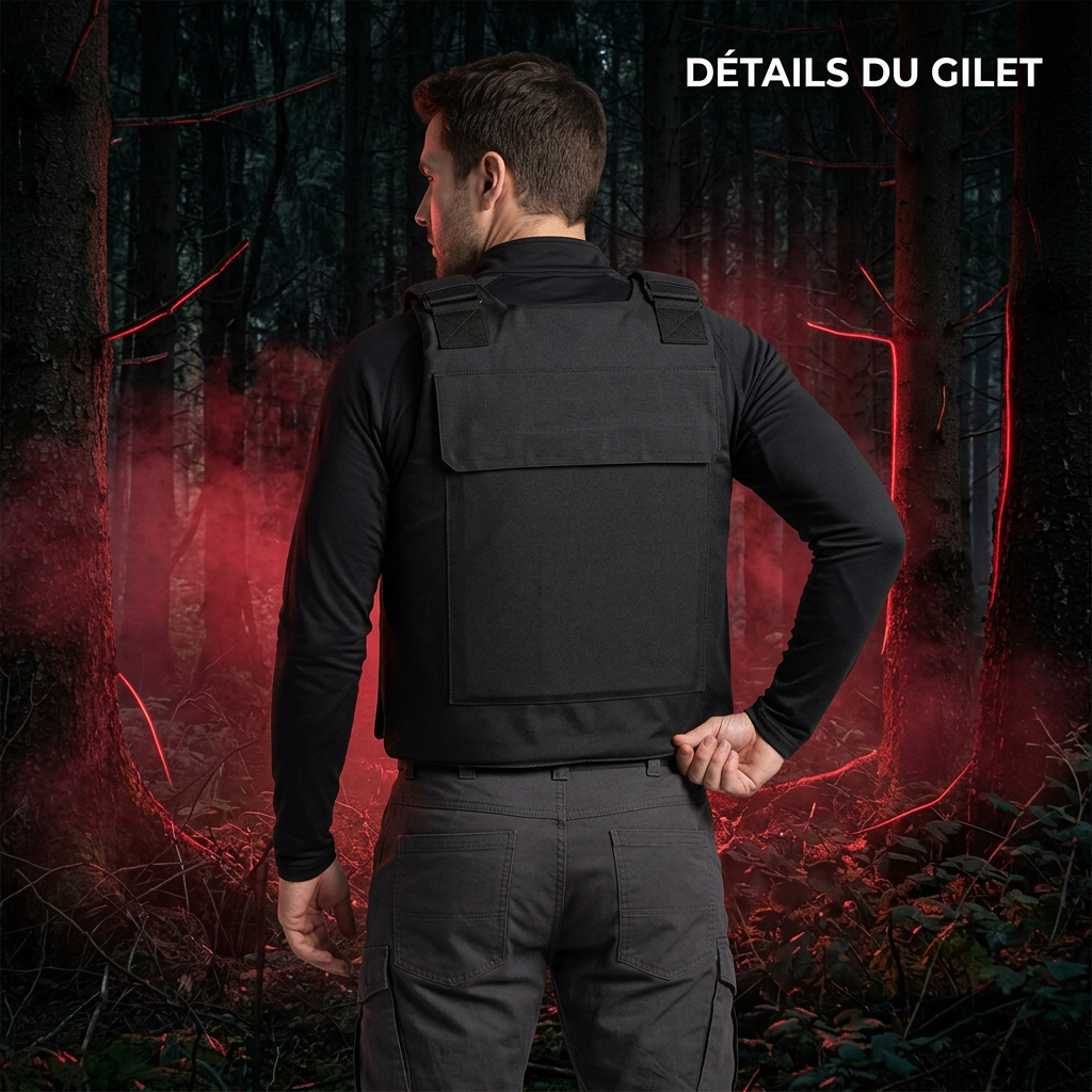 Gilet noir, vue arrière