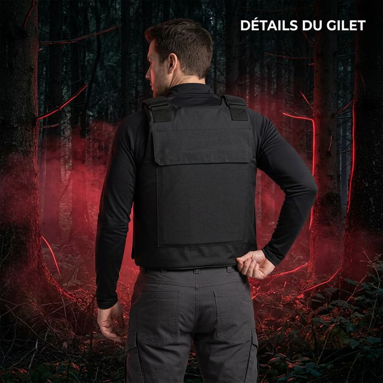 Gilet noir, vue arrière