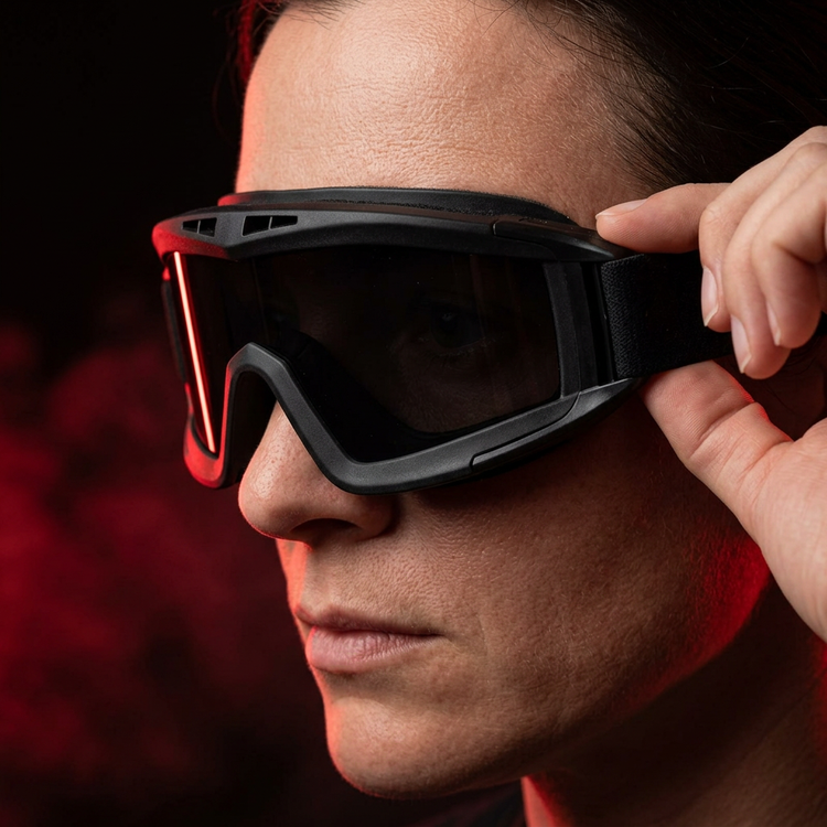 Lunettes noires, ajustement de la sangle