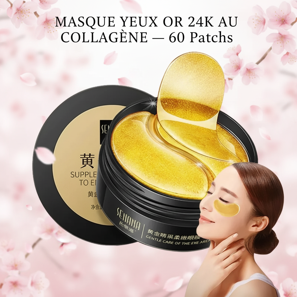 Patchs yeux or - fond sakura