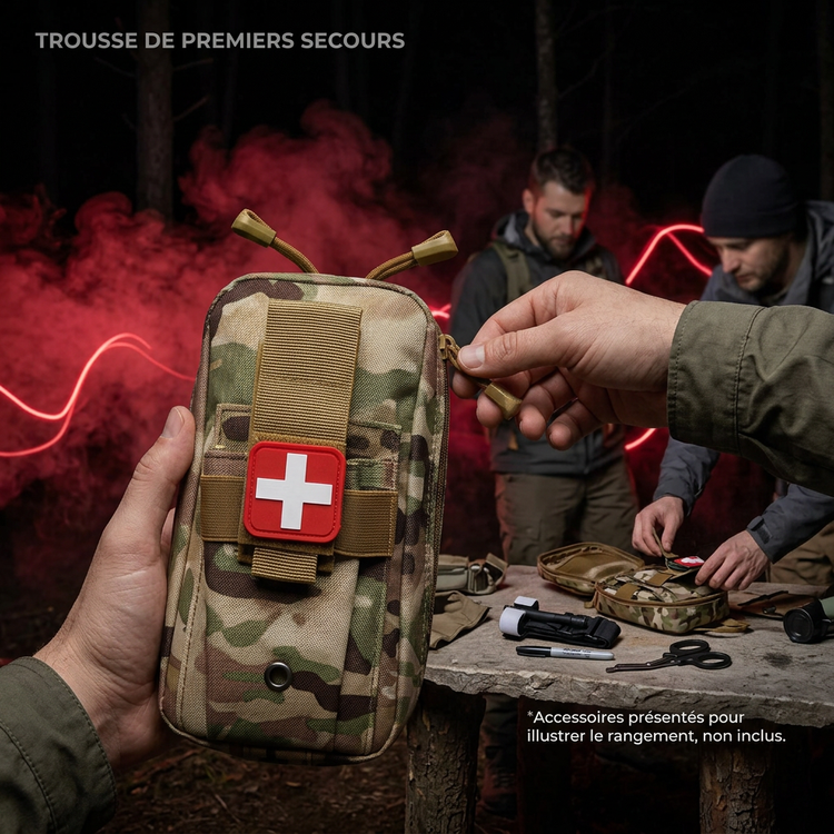 Pochette camouflage au campement